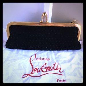 “Miss Loubi” velvet clutch